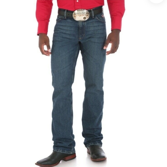 Wrangler Other - Wrangler PBR Jeans Slim Fit Vintage Denim Dark Blue Mens Size 36 x 32